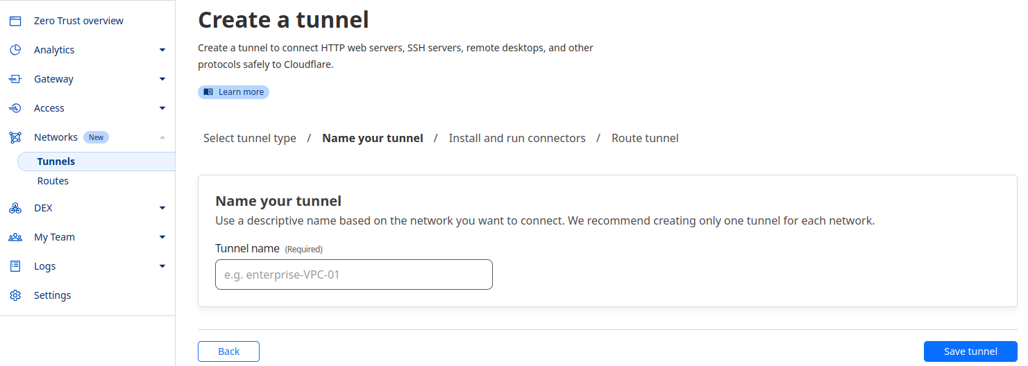 Name your tunnel